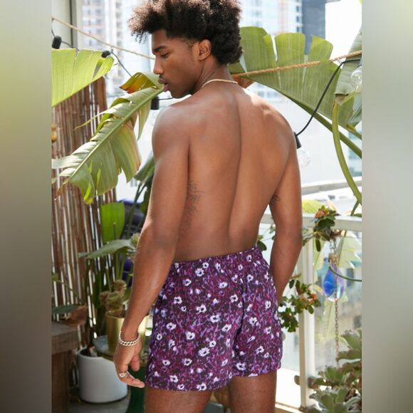 ✨Savage X Fenty Purple Satin Sz Medium Boxers In Plum Potion Runnin’ Wild Print✨ - Picture 9 of 9